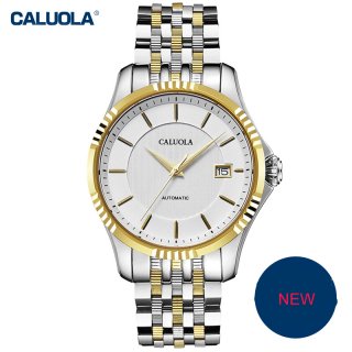 Caluola Fashion Watch Automatic Date Men Watch Business Steel CA1194MM