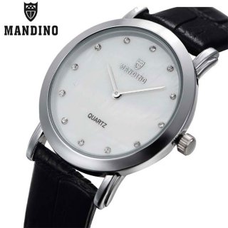 Mandino Quartz Simple Watch Men Watch Diamond Leather Business Watches 1806G