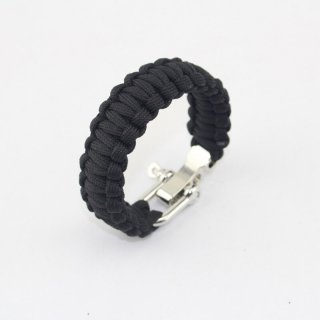 7 Feet Paracord Wristband With Adjustable Steel Buckle Outdoor Survival Bracelet