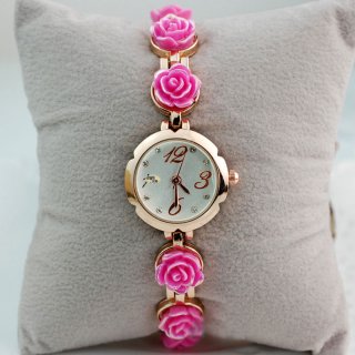 Fashion Bracelet Watch With White Dial Rose Bracelet Quartz Watch 67056