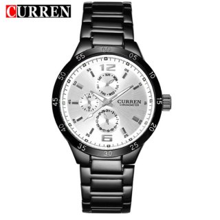 CURREN Business Watch With Black Bracelet Quartz Men Watch 8013B