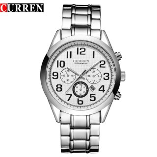 CURREN Men Watch With Quartz Date Arabic Numbers Steel Casual Watch 8050