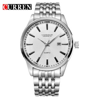 CURREN Quartz Watch With Date Stick Markers Steel Casual Men Watch 8052