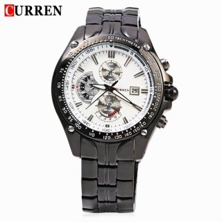 CURREN Casual Watch With Large Dial Quartz Date Steel Men Watch 8083