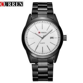 CURREN Men Watch With Quartz Date Full Black PVD Casual Watch 8091