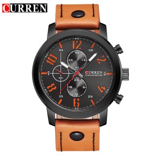 CURREN Business Men Watch With Leather Strap Quartz Casual Watch 8192