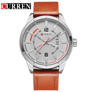CURREN Business Quartz Watch With Date Leather Strap Men Watch 8211