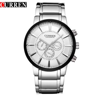 CURREN Casual Quartz Watch With Stick Markers Full Steel Men Watch 8001A