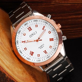 Full Steel Business Watch with White Dial Quartz Watch 69002