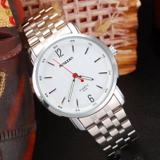 Full Steel Business Watch with White Dial Watch Quartz Watch 69514