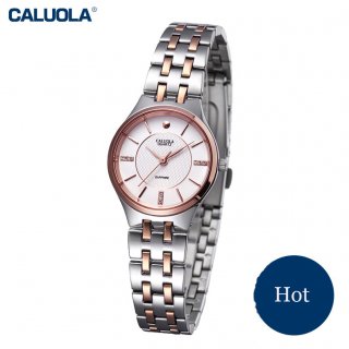 Caluola Ultra-thin Steel Watch Simple Quartz Women Fashion Casual Watch CA1019