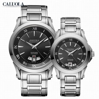 Caluola Fashion Couple Quartz Watch with Date Steel Sports Watches CA1006GL