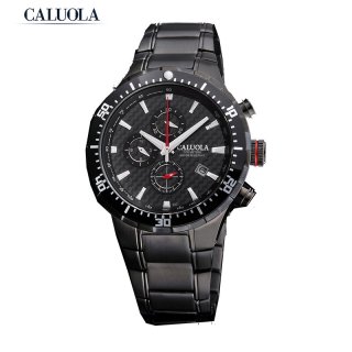Caluola Quartz Watch Sport Date Chronograph Men Watch Waterproof CA1041GOS