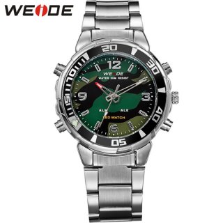 WEIDE Luxury Brand Men's Full Steel Quartz Analog Sport Watch