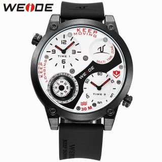 WEIDE Brand Big Dial Analog Display Quartz Fashion Design Men Sports Watches