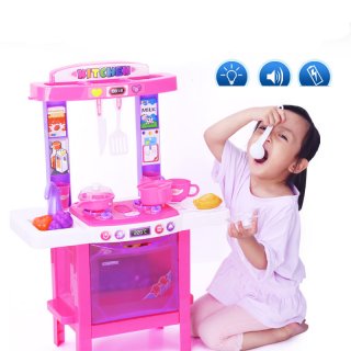 BOWA 7001 Kids Simulation Kitchen Toys Children Toys With Light And Music