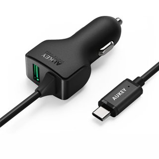 2 Port Smart Turbo USB Car Charger 27W 5.4A Type C Devices Supported For iPhone Samsung Xiaomi Huawei Lenovo LG HTC