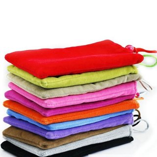 Candy Color Soft Sleeve Flannel Mobile Phone Power Bank Protection Double Bag for Ipad