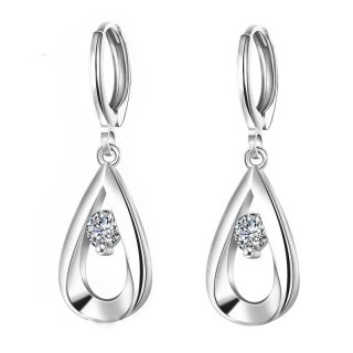 925 Sterling Silver Dangle Earrings for Women Wedding Jewelry Long Earrings Factory Price Zircon Jewelry Crystal Earrings