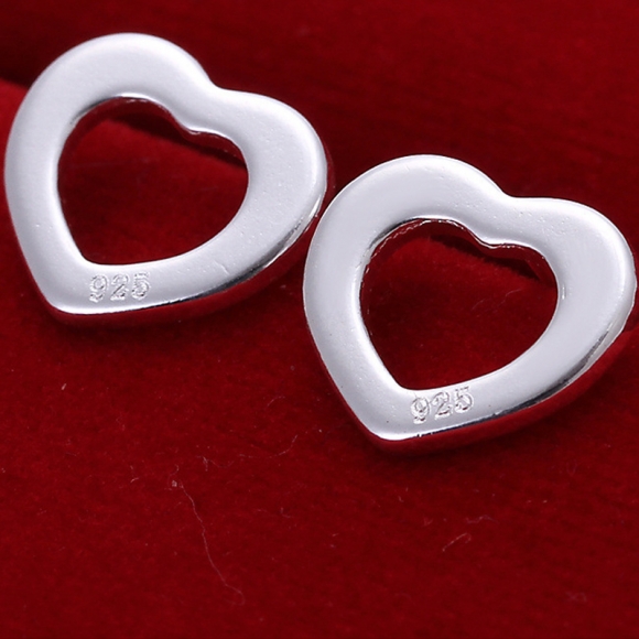 Fashion Beautiful Silver Plated Heart Hollow Earrings For Women