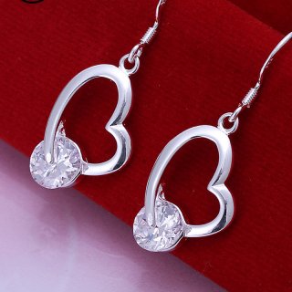 925 Sterling Silver Beautiful Heart High Quality Earrings For Women