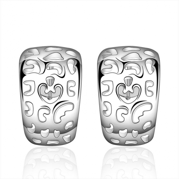 925 Sterling Silver Party Wedding Jewelry Cute Geometric Hollow Stud Earrings For Women