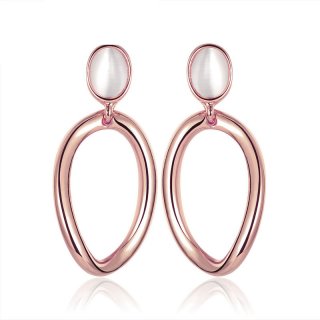 Earring Storage Recommend Classic Double Oval with Rhinestone Dangle Earrings for Women