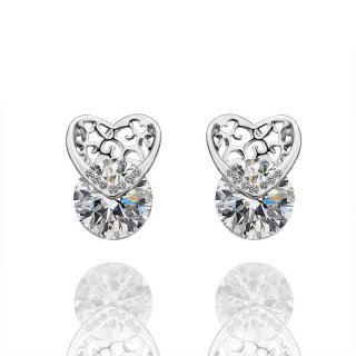 Heart Stud Earrings Cute 925 Sterling Silver Gift Accessories For Women