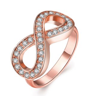 Fashion Jewelry Ring Gold Plated Pave Austrian Crystals Number Eight Finger Ring For Lady AKR085