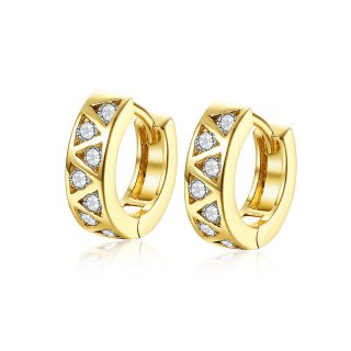 Diamond Earrings Yellow Gold Plated Jewelry AAA Zircon&Crystal Clip Earrings for Women AKE146