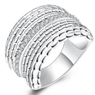 Silver Plated Rings Jewelry Exquisite Personality Irregular 16MM Wide Stripes Rings