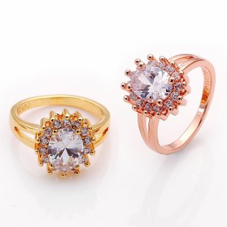 Nickle Free AntiallergicNew Fashion Jewelry Real Gold Plated Ring For Women