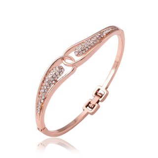 Crystal Rhinestone Rose Gold Plated Bracelet Cuff Love Bracelets & Bangles For Women
