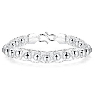 Fashion Jewelry Silver Plated Bracelets Women Charm Balls Link Bracelet