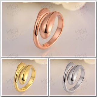 Gold Plated Alloy Rings Simple Glossy Unisex Rings Jewelry Party Wedding Engagement Anniversary Gifts KZCR012