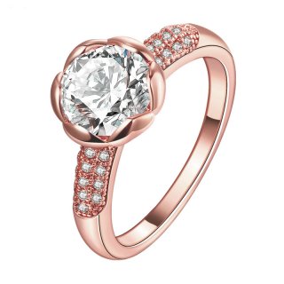 Gold Plated Gift Ring Standard Large Zircon Crystal Rings For Women R165