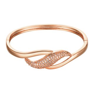 Unique Hand Bangle for Women Gold Plated Bracelet White CZ Zircon Engagement Jewelry Z024