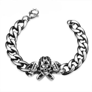 Skull Bracelet& Bangle for Boys Men Friendship Chain Jewelry 316L Stainless Steel Bracelet GMYH012