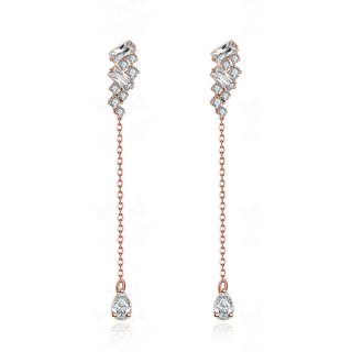 925 Sterling Silver Gold Plated Fringed Shape Earring for Women
