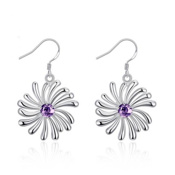 Drop Earrings Inlaid Stones New Fashion Wedding Jewelry Popular Earrings Silver Plated Earrings for Women E741