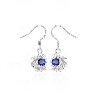Elegant Design Silver Plated Fashion Crystal Silver Drop Earring for Women Ladies Jewelry Best Gift