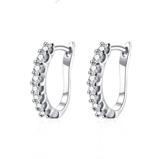 Retail/Wholesale 925 Sterling Silver Earrings Gold Plated Diamond Clip Earrings for Women Christmas Gift