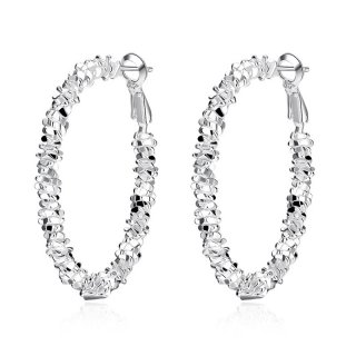Fashion Silver Plated Shiny shiny Hoop Earrings New Arrival Cute Earrings for Women Top Quality Party Fine Jewelry