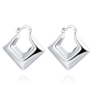 Latest Design Charm Fashion Exquisite Hollow Square Hoop Earrings High Quality Silver Plated Exquisite Earrings Jewelry