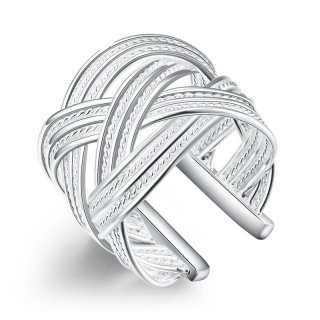 Silver Simple Geometric Design Finger Ring Fashion Jewelry Christmas Gifts