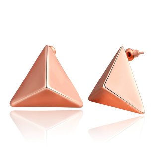 925 Sterling Silver Triangle Gold Plated High Polished Earring for Women