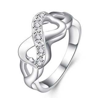 Ring Silver Plated Ring Silver Fashion Jewelry Ring Factory Prices Inlaid 8-shaped Ring