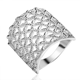 Ring Silver Plated Ring Silver Inlaid Zircon Ring Women's Trendy Jewelry Wholesale