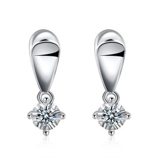 Hot Sale Rhinestones Silver Plated Drop Earrings Jewelry for Women Female Girls Gifts