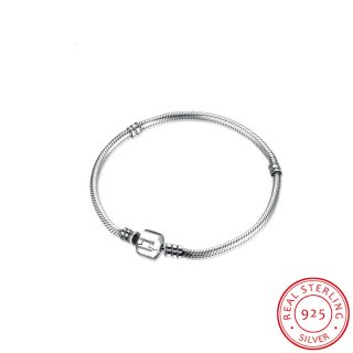 925 Sterling Silver Snake Chain Bracelet Size 17-20CM Fashion Jewelery For Women